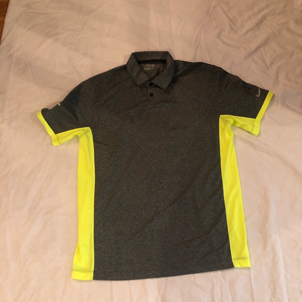 Nike Golf Tour Performance Dri- Fit Polo Gray Gree